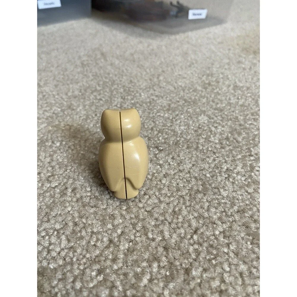 Vintage Playmobil great horn owl Tan Bird figure forest zoo replacement Part